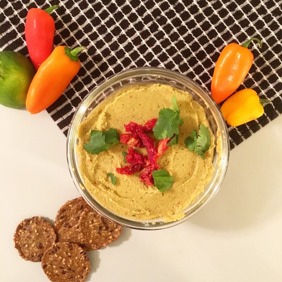 Low Fat Cilantro Lime Hummus