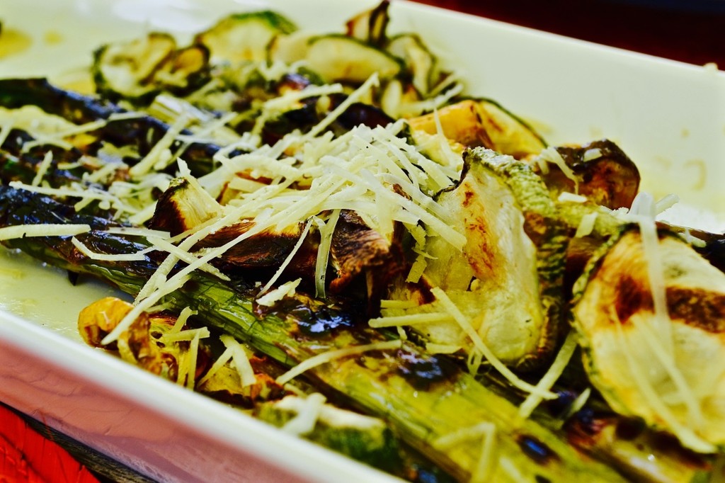 Grilled Parmesan Asparagus and Zucchini